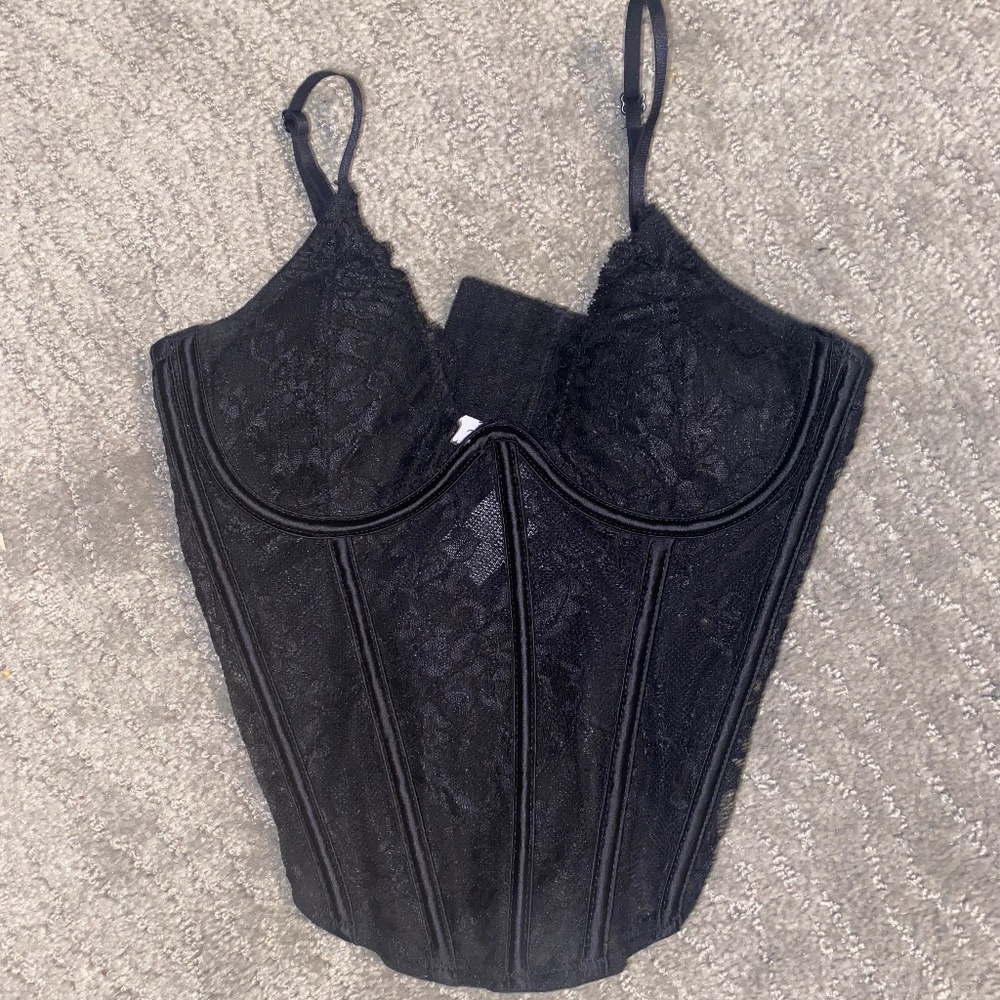 Garage Black Corset/Bustier Lace Top